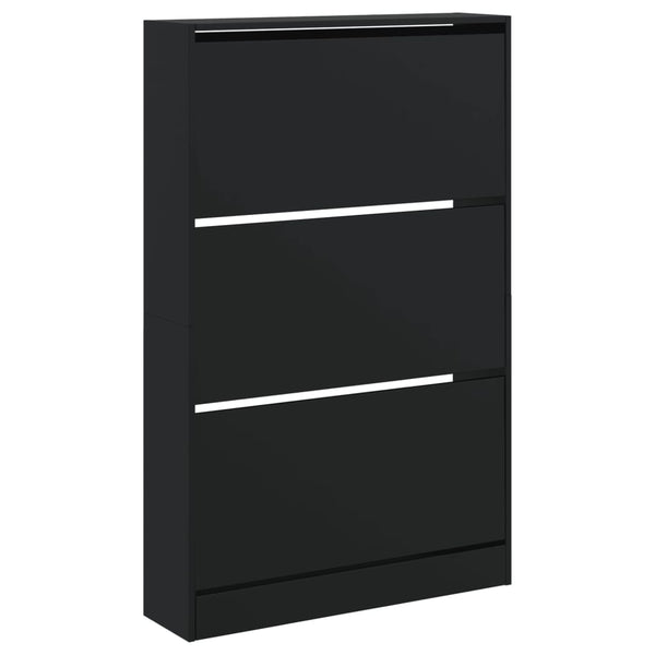 Schuhschrank Schwarz Holzwerkstoff 80cm