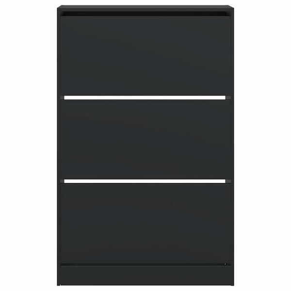 Schuhschrank Schwarz Holzwerkstoff 80cm