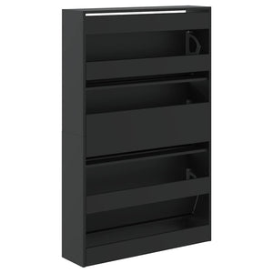 Schuhschrank Schwarz Holzwerkstoff 80cm