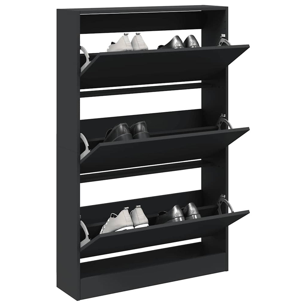 Schuhschrank Schwarz Holzwerkstoff 80cm