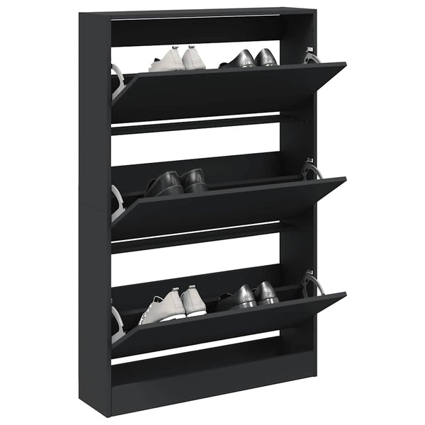 Schuhschrank Schwarz Holzwerkstoff 80cm