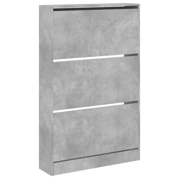 Betongrauer Schuhschrank aus Holz
