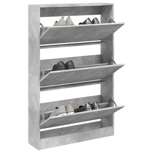 Betongrauer Schuhschrank aus Holz