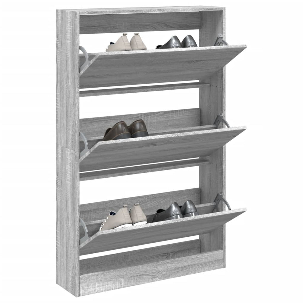 Schuhschrank Grau Sonoma Holz