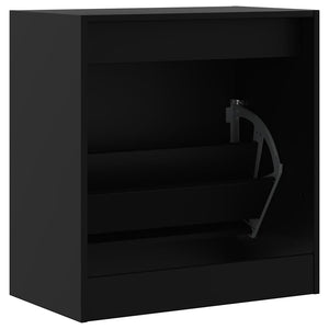Schuhschrank Schwarz 60 cm Holz