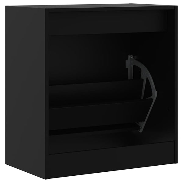 Schuhschrank Schwarz 60 cm Holz