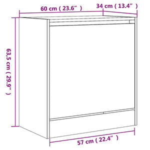Schuhschrank Schwarz 60 cm Holz