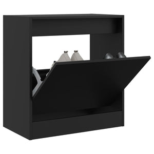 Schuhschrank Schwarz 60 cm Holz