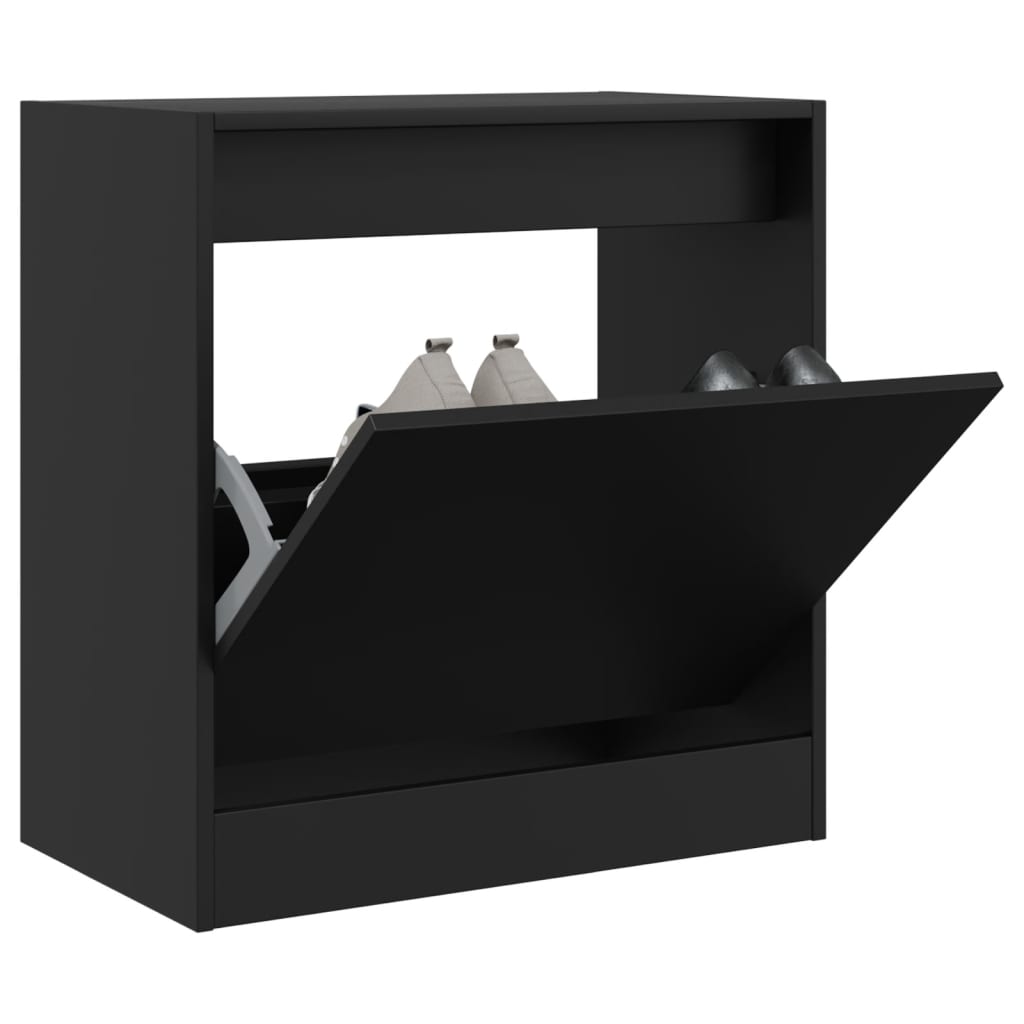 Schuhschrank Schwarz 60 cm Holz