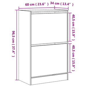 Weißer Schuhschrank 60 cm