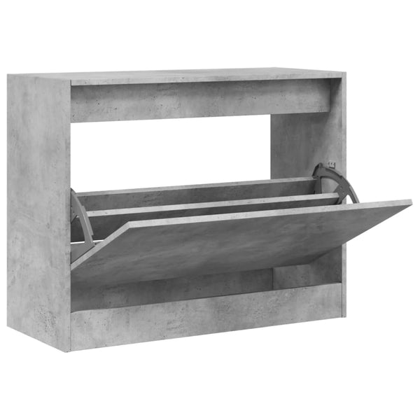 vidaXL Armoire à chaussures gris béton 80x34x63 cm Bois d'ingénierie