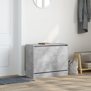vidaXL Armoire à chaussures gris béton 80x34x63 cm Bois d'ingénierie