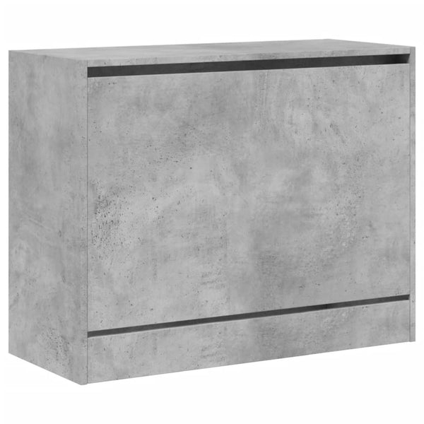 vidaXL Armoire à chaussures gris béton 80x34x63 cm Bois d'ingénierie