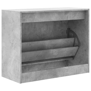 vidaXL Armoire à chaussures gris béton 80x34x63 cm Bois d'ingénierie