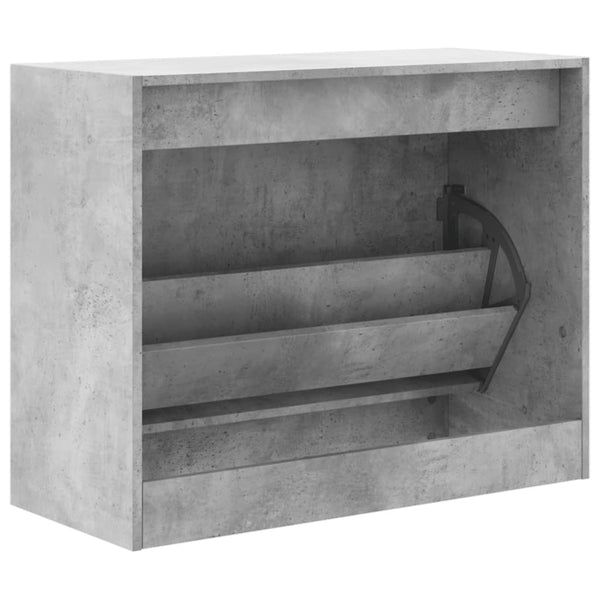 vidaXL Armoire à chaussures gris béton 80x34x63 cm Bois d'ingénierie