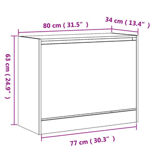 Schuhschrank Grau Sonoma 80 cm