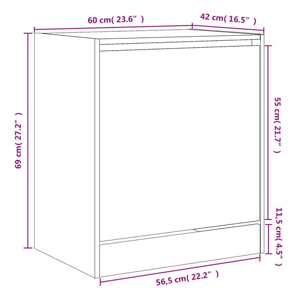 Weißer Schuhschrank 60 cm