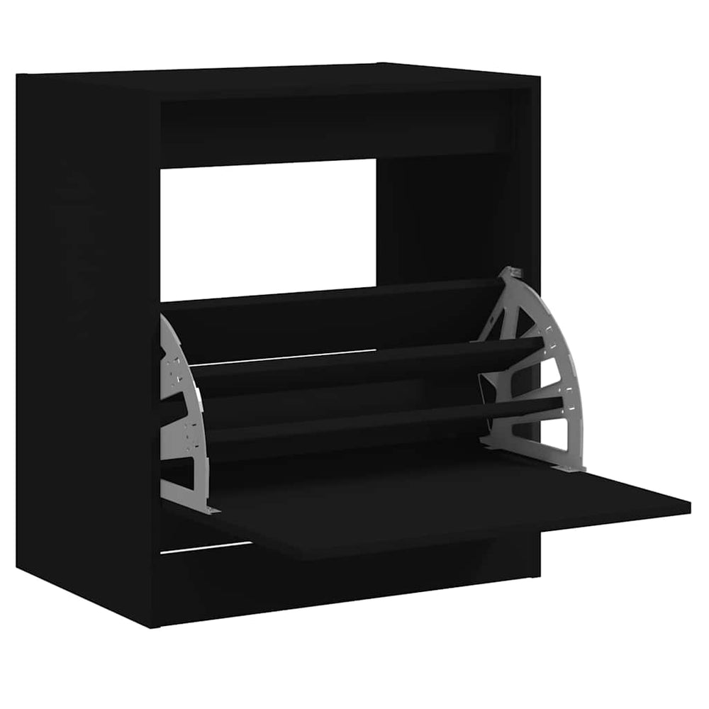 Schuhschrank Schwarz, Holz, 60 cm