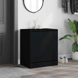 Schuhschrank Schwarz, Holz, 60 cm