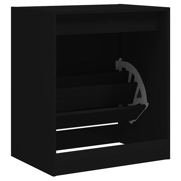 Schuhschrank Schwarz, Holz, 60 cm