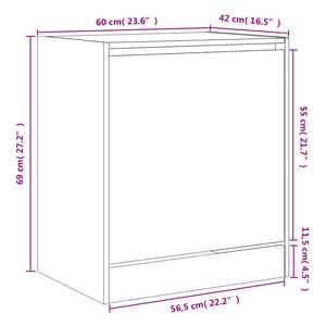 Betongrauer Schuhschrank 60 cm
