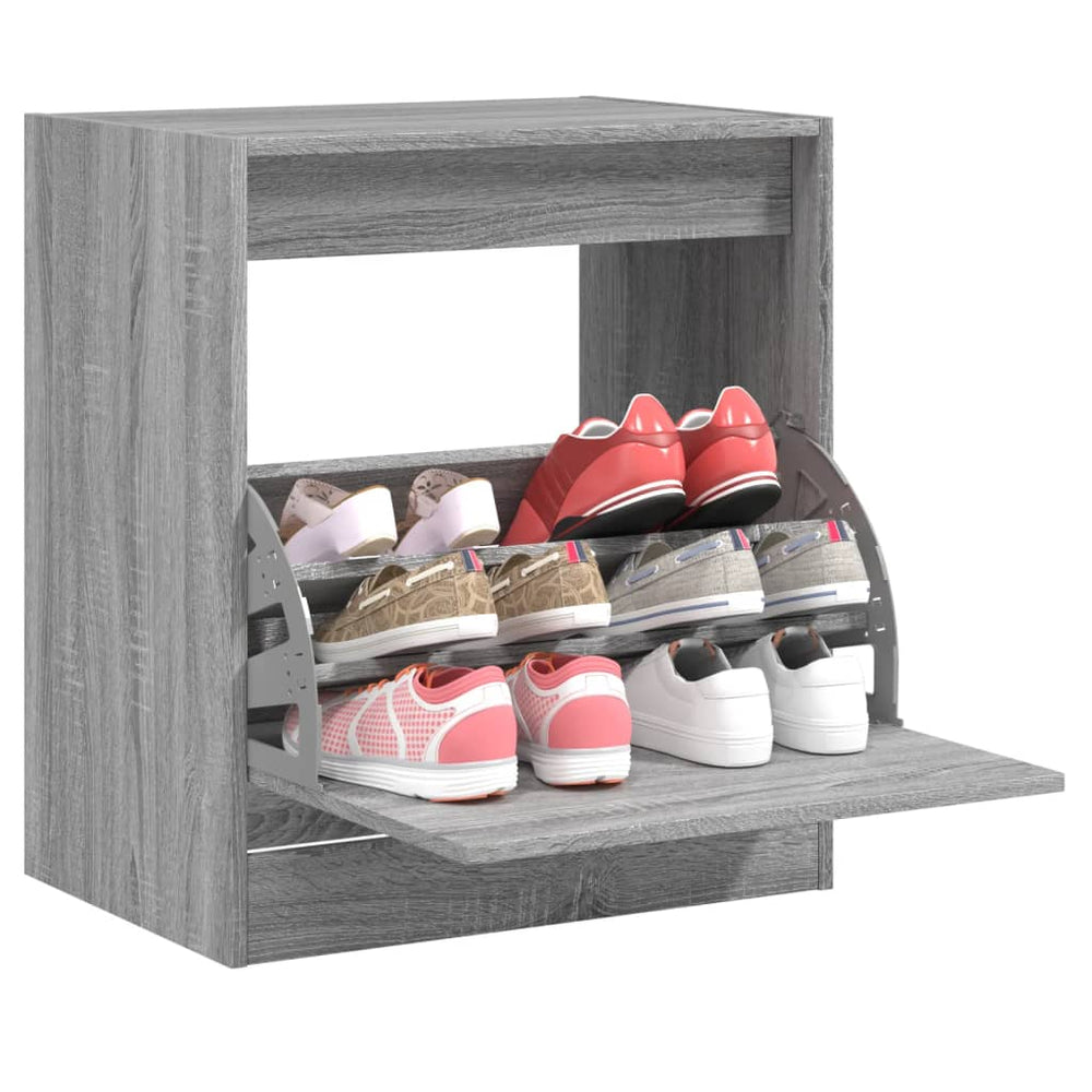 Schuhschrank Grau Sonoma 60 cm