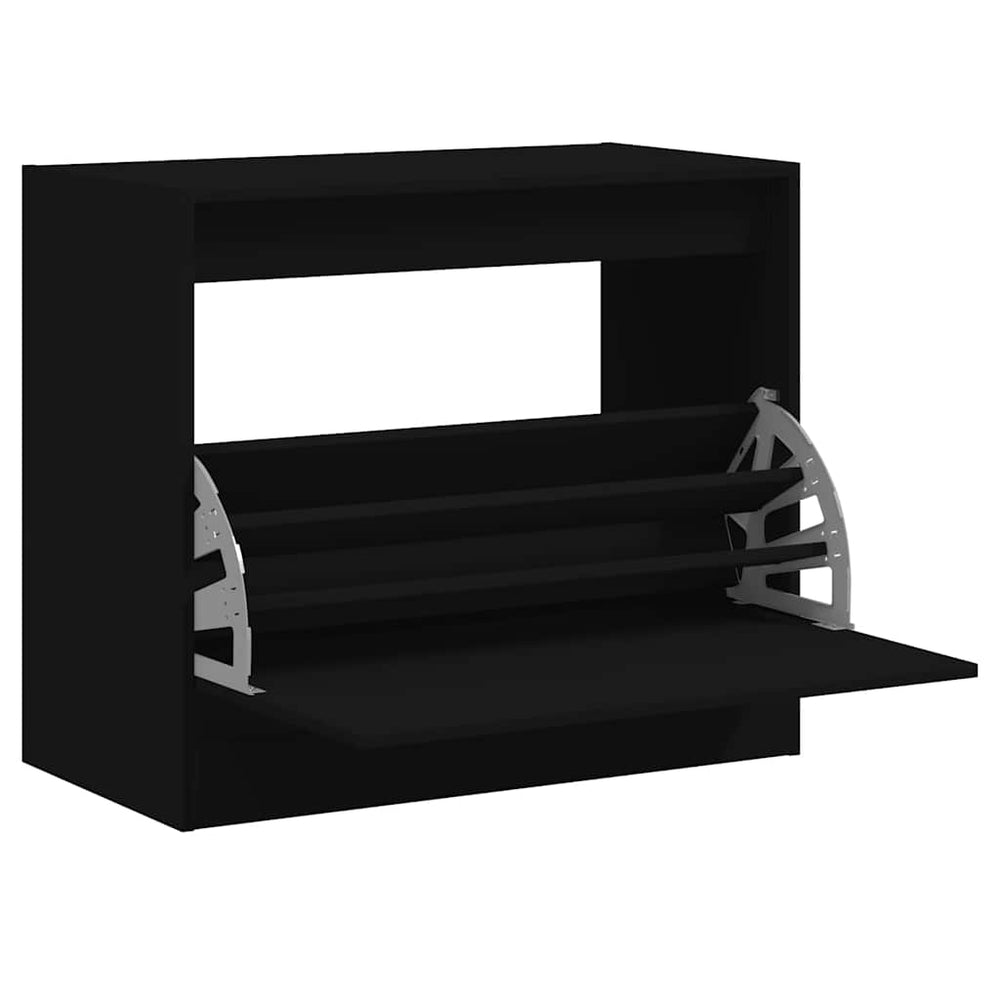 Schuhschrank Schwarz, 80 cm