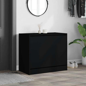 Schuhschrank Schwarz, 80 cm