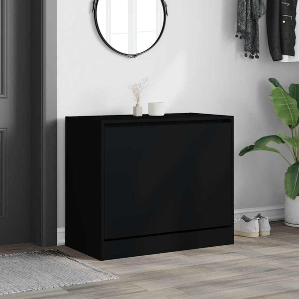 Schuhschrank Schwarz, 80 cm