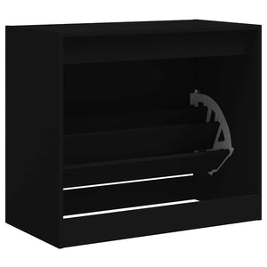 Schuhschrank Schwarz, 80 cm