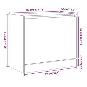 Schuhschrank Schwarz, 80 cm
