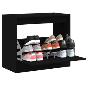 Schuhschrank Schwarz, 80 cm