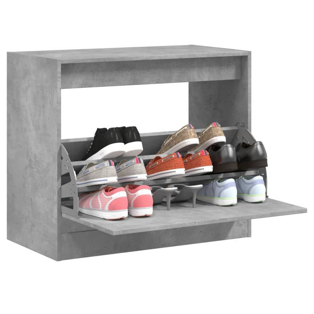 Betongrauer Schuhschrank 80 cm