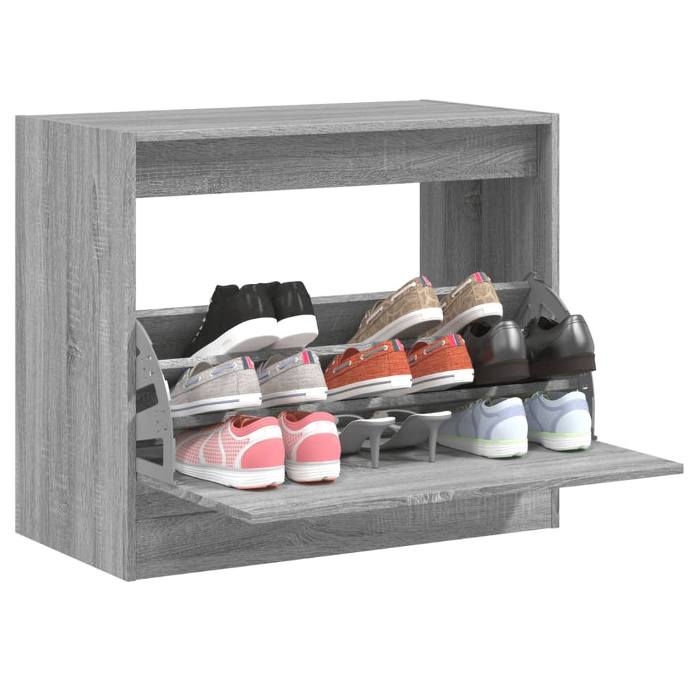Schuhschrank Grau Sonoma 80 cm