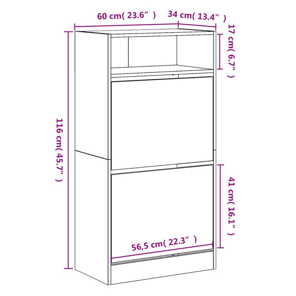 Weißer Schuhschrank 60 cm