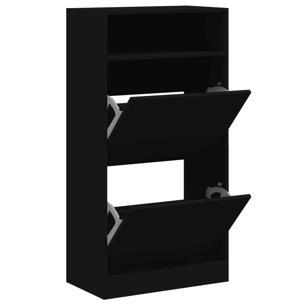 Schuhschrank Schwarz 60x34x116 cm