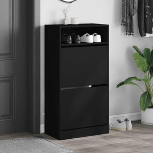 Schuhschrank Schwarz 60x34x116 cm