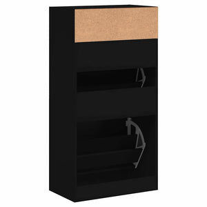 Schuhschrank Schwarz 60x34x116 cm