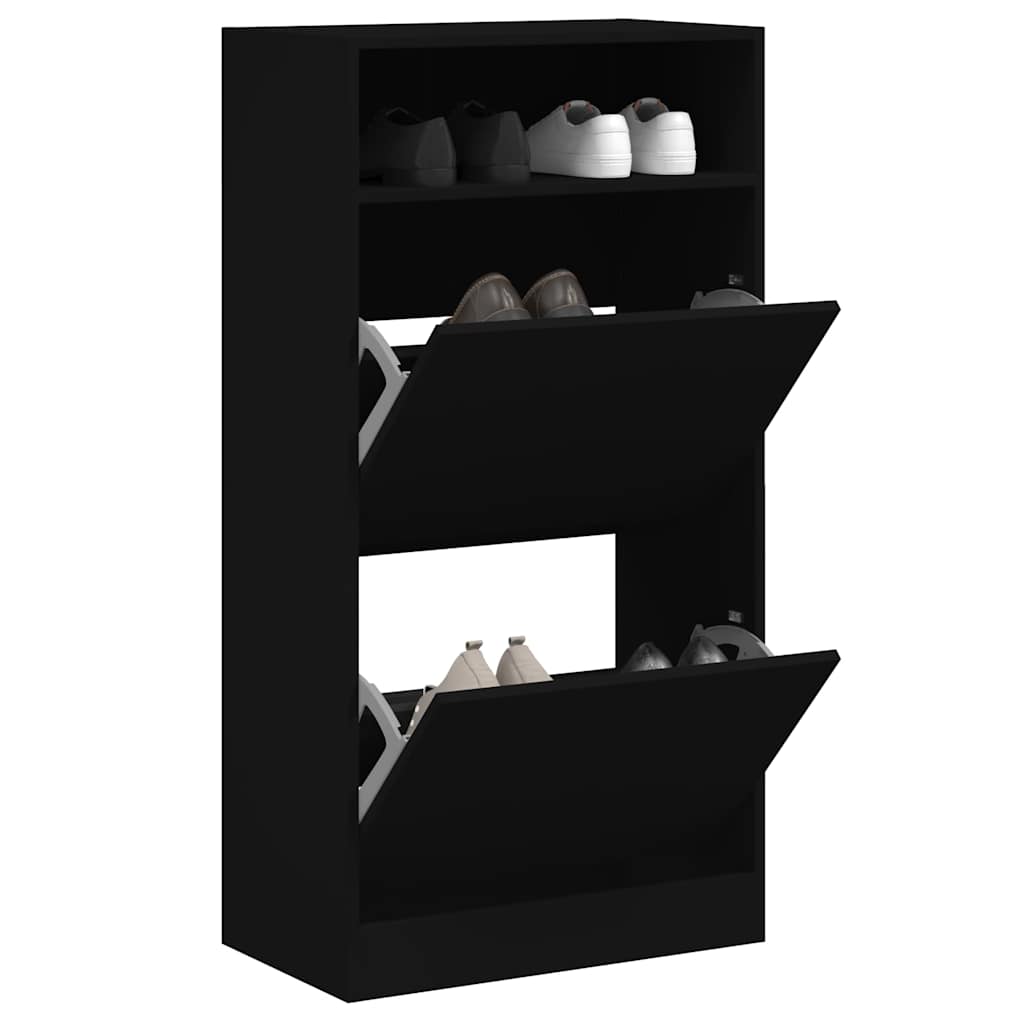 Schuhschrank Schwarz 60x34x116 cm