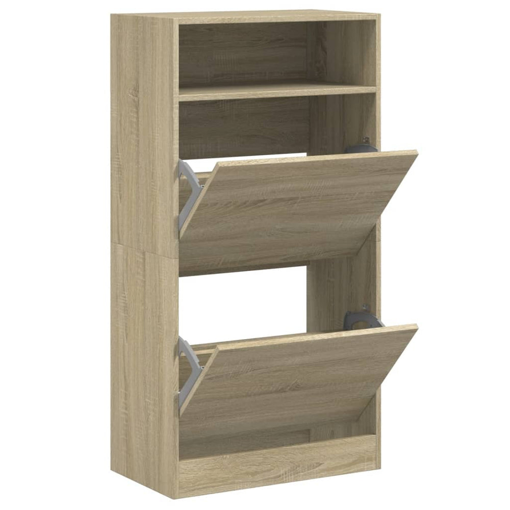vidaXL Meuble à chaussures chêne Sonoma 60x34x116 cm en bois d'ingénierie