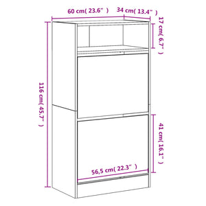 Schuhschrank Betongrau 60 cm