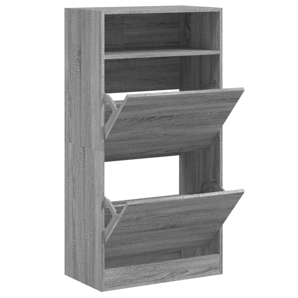 Schuhschrank Grau Sonoma 60 cm