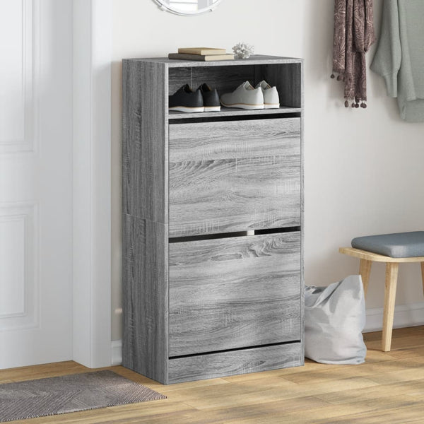 Schuhschrank Grau Sonoma 60 cm