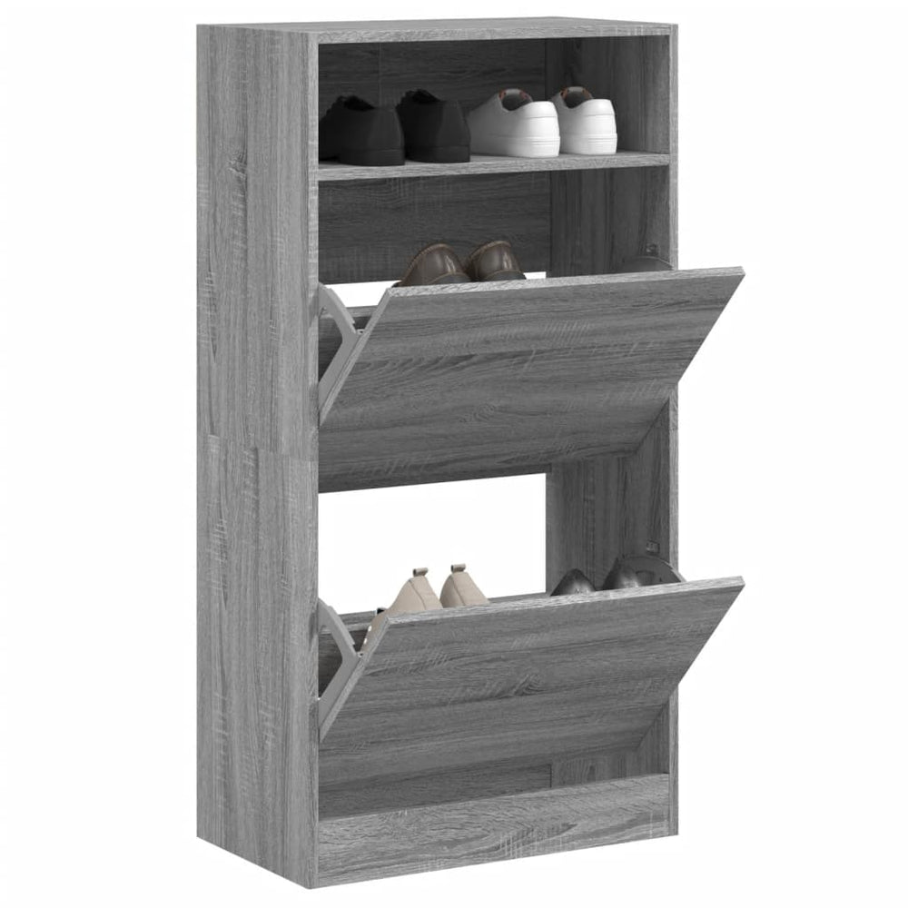 Schuhschrank Grau Sonoma 60 cm
