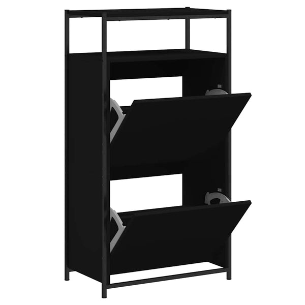 Schuhschrank Schwarz 60x34x112 cm