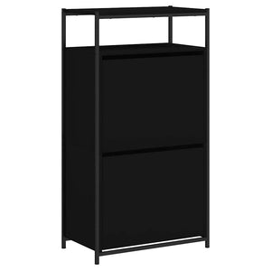 Schuhschrank Schwarz 60x34x112 cm