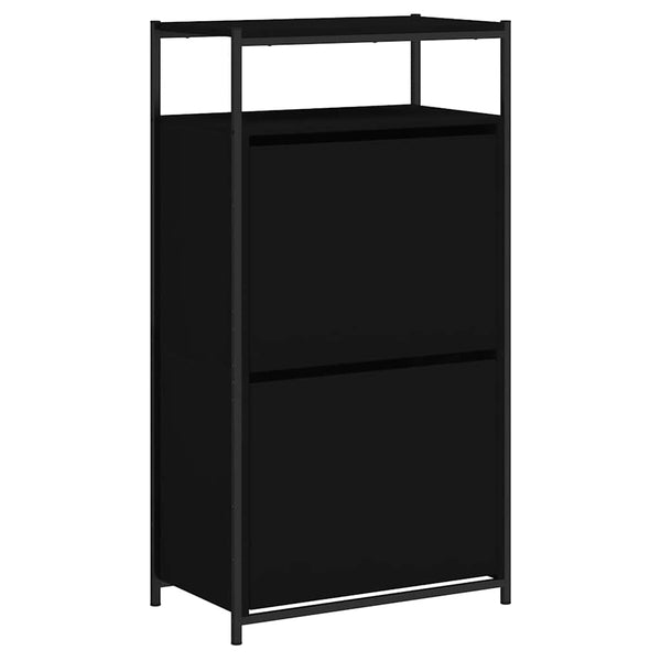 Schuhschrank Schwarz 60x34x112 cm