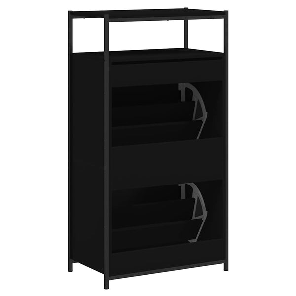 Schuhschrank Schwarz 60x34x112 cm