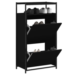 Schuhschrank Schwarz 60x34x112 cm