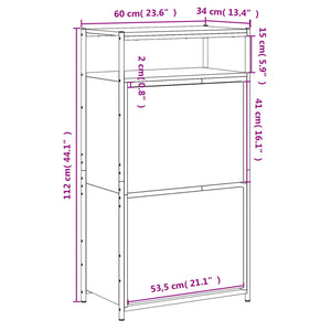Schuhschrank Räuchereiche 60cm